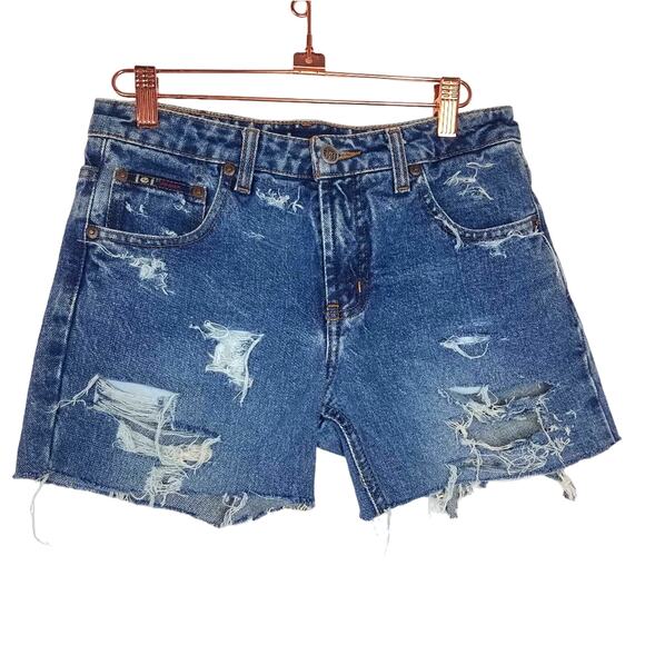LEI | Distressed Jean Shorts Medium Wash 28 - Picture 1 of 5
